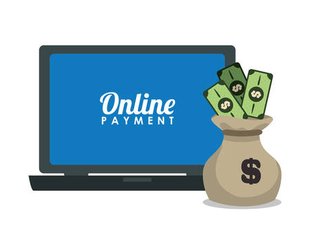 Money bank and online payment graphic design, vector illustrationのイラスト素材