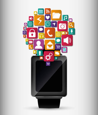 Wearable technology concept with watch icon design, vector illustration 10 eps graphic.のイラスト素材