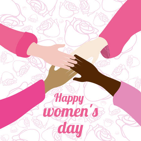 Happy womens day concept with celebration icon design, vector illustration 10 eps graphic.のイラスト素材