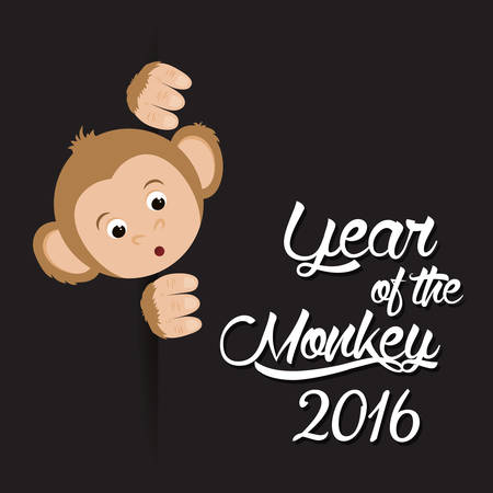 New Year concept with monkey icon design, vector illustration 10 eps graphic.のイラスト素材