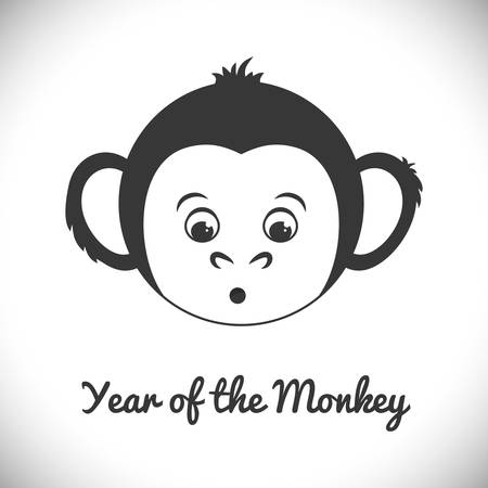 New Year concept with monkey icon design, vector illustration 10 eps graphic.のイラスト素材