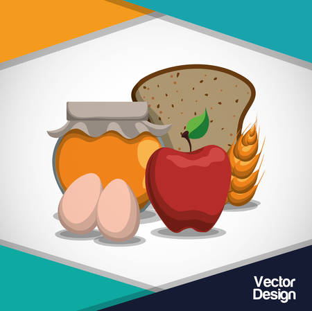 Organic product concept with healthy food icon design, vector illustration 10 eps graphic.のイラスト素材