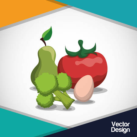 Organic product concept with healthy food icon design, vector illustration 10 eps graphic.のイラスト素材