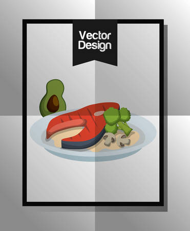 Organic product concept with healthy food icon design, vector illustration 10 eps graphic.のイラスト素材