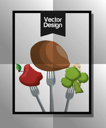 Organic product concept with healthy food icon design, vector illustration 10 eps graphic.のイラスト素材