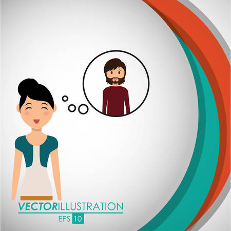 Family concept with couple icon design, vector illustration 10 eps graphic.のイラスト素材