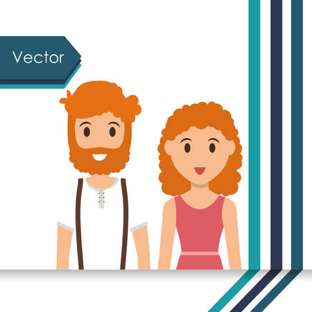 Family concept with couple icon design, vector illustration 10 eps graphic.のイラスト素材