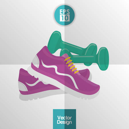 Healthy lifestyle concept with gym icon design, vector illustration 10 eps graphic.のイラスト素材