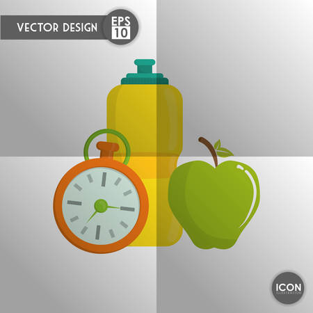 Healthy lifestyle concept with gym icon design, vector illustration 10 eps graphic.のイラスト素材