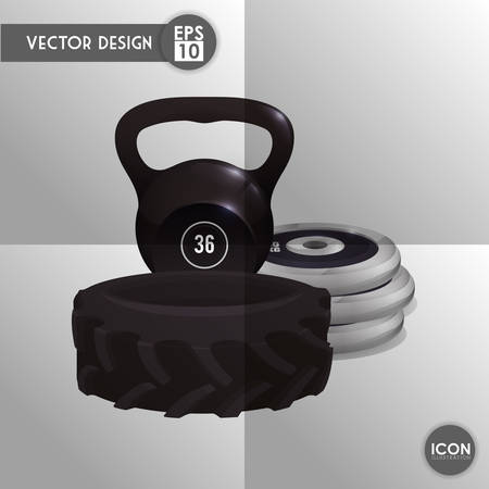Healthy lifestyle concept with gym icon design, vector illustration 10 eps graphic.のイラスト素材