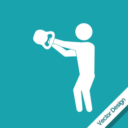 Healthy lifestyle concept with gym icon design, vector illustration 10 eps graphic.のイラスト素材