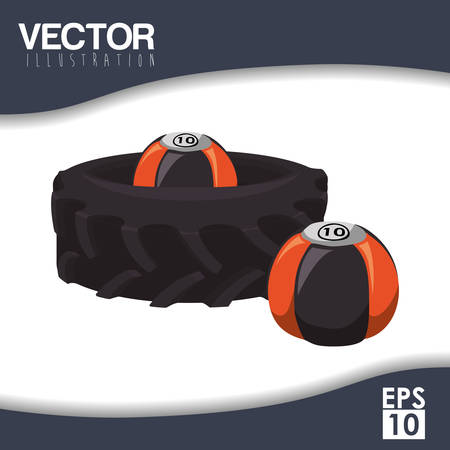 Healthy lifestyle concept with gym icon design, vector illustration 10 eps graphic.のイラスト素材