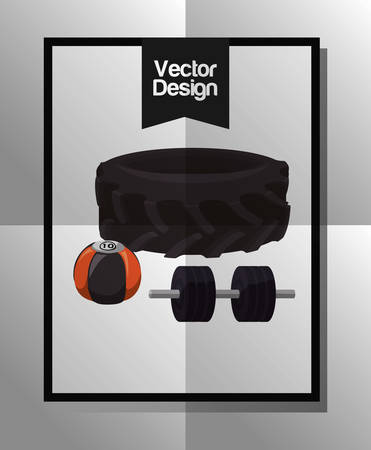 Healthy lifestyle concept with gym icon design, vector illustration 10 eps graphic.のイラスト素材