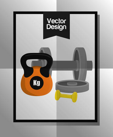 Healthy lifestyle concept with gym icon design, vector illustration 10 eps graphic.のイラスト素材