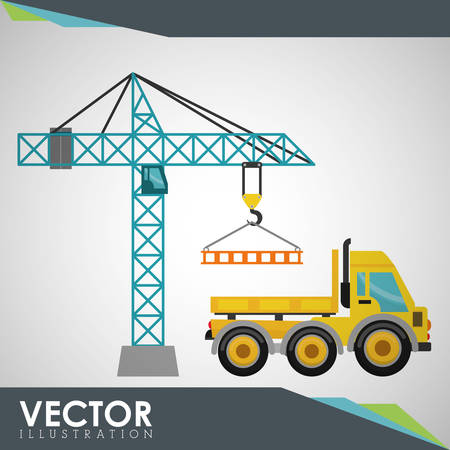 Construction concept with industry icons design, vector illustration 10 eps graphic.のイラスト素材