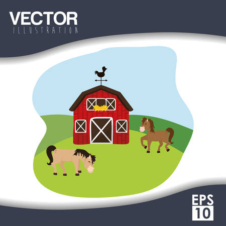 Farm concept with animals icons design, vector illustration 10 eps graphic.のイラスト素材