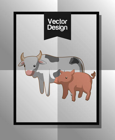 Farm concept with animals icons design, vector illustration 10 eps graphic.のイラスト素材