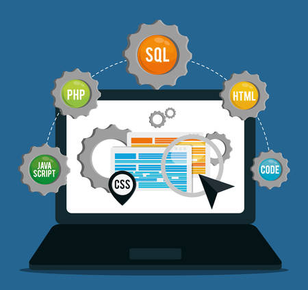 Developer concept with icon design, vector illustration 10 eps graphic.のイラスト素材