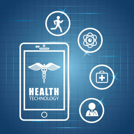 Health technology concept with medical icon design, vector illustration 10 eps graphic.のイラスト素材