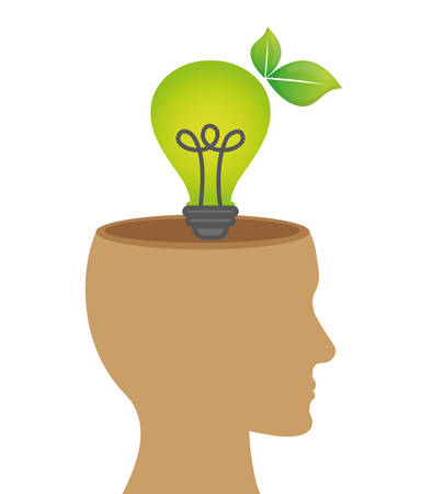 Idea concept with light bulb icon design, vector illustration 10 eps graphic.のイラスト素材