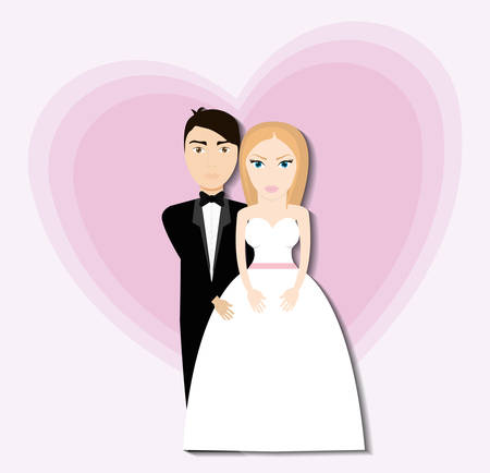 Happy wedding concept with married icon design, vector illustration 10 eps graphic.のイラスト素材