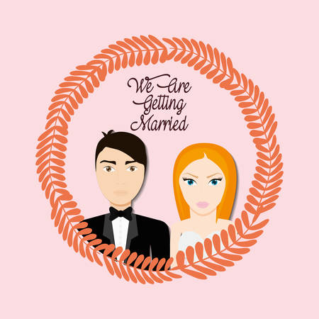 Happy wedding concept with married icon design, vector illustration 10 eps graphic.のイラスト素材