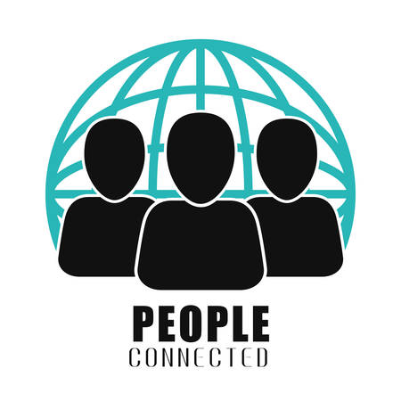 People concept with social network icon design, vector illustration 10 eps graphic.のイラスト素材
