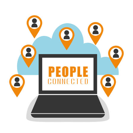 People concept with social network icon design, vector illustration 10 eps graphic.のイラスト素材