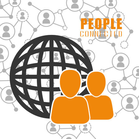 People concept with social network icon design, vector illustration 10 eps graphic.のイラスト素材