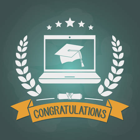 Graduation  concept with icon designのイラスト素材