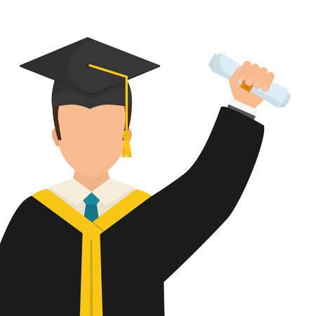 Graduation  concept with icon designのイラスト素材