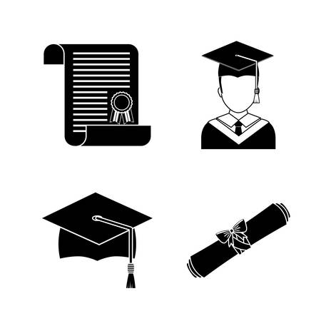 Graduation  concept with icon designのイラスト素材