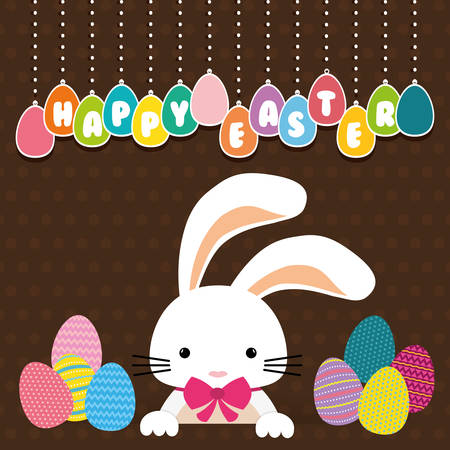 Happy Easter concept with icon designのイラスト素材
