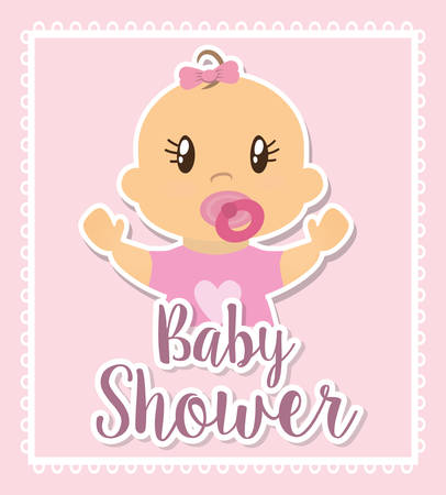 Baby shower concept with icon designのイラスト素材