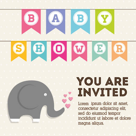 Baby shower concept with icon designのイラスト素材