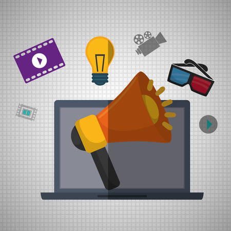 Movie concept with icon design, vector illustration 10 eps graphic.のイラスト素材