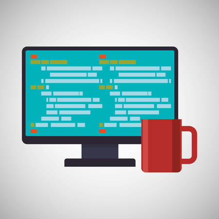 Development and software concept with icon design, vector illustration 10 eps graphic.のイラスト素材