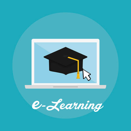 e-learning concept with icon design, vector illustration 10 eps graphic.のイラスト素材