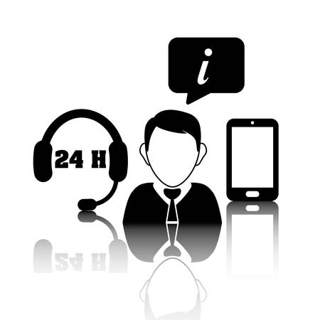 Online support concept with icon design, vector illustration 10 eps graphic.のイラスト素材