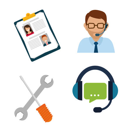 Online support concept with icon design, vector illustration 10 eps graphic.のイラスト素材