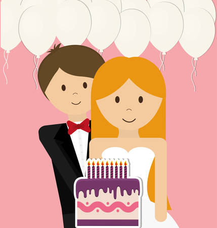 wedding couple concept with icon design, vector illustration 10 eps graphic.のイラスト素材