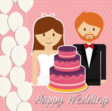 wedding couple concept with icon design, vector illustration 10 eps graphic.のイラスト素材