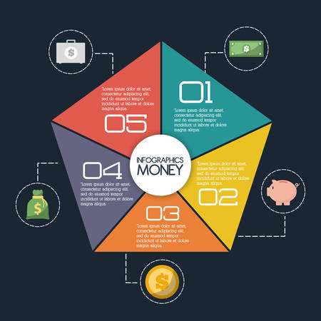 Money concept with infographic  icon design, vector illustration 10 eps graphic.のイラスト素材