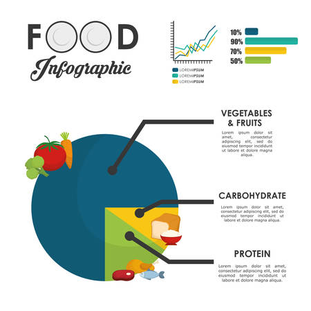 Infographic concept with healthy food  icon design, vector illustration 10 eps graphic.のイラスト素材