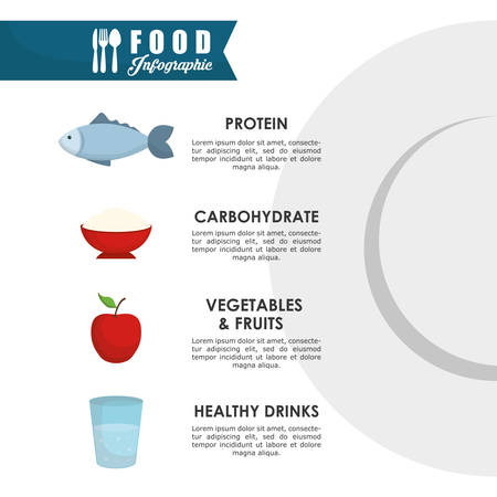 Infographic concept with healthy food  icon design, vector illustration 10 eps graphic.のイラスト素材