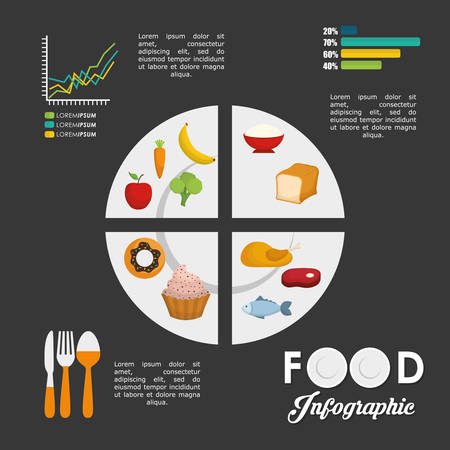 Infographic concept with healthy food  icon design, vector illustration 10 eps graphic.のイラスト素材