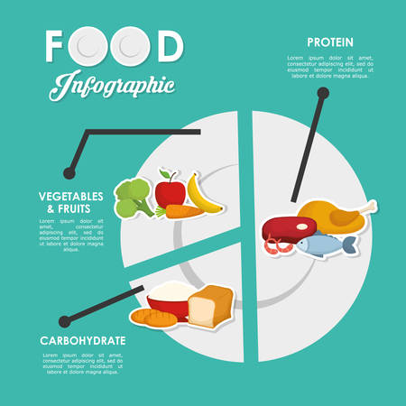 Infographic concept with healthy food  icon design, vector illustration 10 eps graphic.のイラスト素材