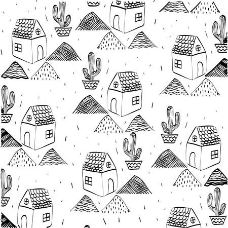 House concept with cactus icon design, vector illustration 10 eps graphic.のイラスト素材