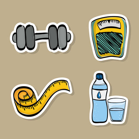 Healthy lifestyle icon concept with icon designのイラスト素材