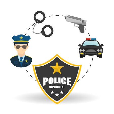 Police concept with icon design, vector illustration 10 eps graphic.のイラスト素材